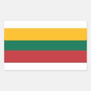 Rechthoekige sticker met vlag van Litouwen