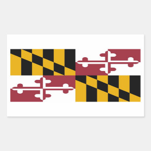 Rechthoekige sticker met vlag van Maryland, U.S.A.