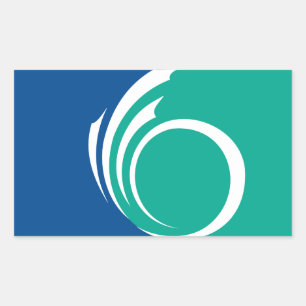 Rechthoekige sticker met vlag van Ottawa, Canada