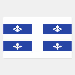 Rechthoekige sticker met vlag van Quebec, Canada