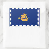 Rechthoekige sticker met vlag van Quebec City, Can (Tas)