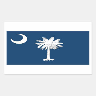 Rechthoekige sticker met vlag van South Carolina