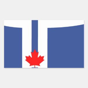 Rechthoekige sticker met vlag van Toronto