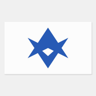 Rechthoekige sticker met vlag van Toyota City