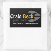 Rechthoekige Stickers | Craig Beck Guitar Studio (Tas)