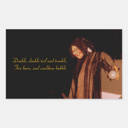 Rechthoekige Stickers van de "heks" (Voorkant)