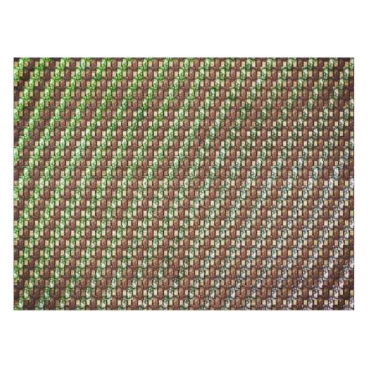 Rechthoekige stukken, gekaard en gevlekt, bruin gr tafelkleed (Voorkant (Horizontaal))