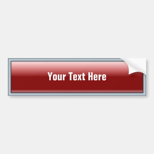 Rechthoekige Web 2.0-knop Rood Bumpersticker (Voorkant)