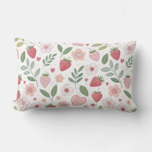 Rechthoekige Worpkussen met Aardbeienpatroon Kussen