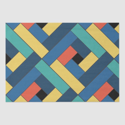 Rechthoekpatroon (ver7) met aangepaste details tissuepapier (Voorkant)