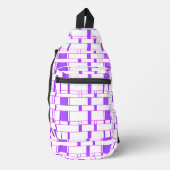 Rechthoekpatroon wit 9 sling bag (Voorkant)