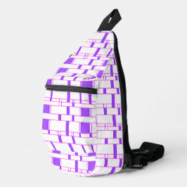 Rechthoekpatroon wit 9 sling bag