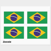 Rechthoeksticker met vlag van Brazilië Rechthoekige Sticker (Vel)