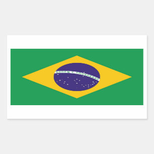 Rechthoeksticker met vlag van Brazilië Rechthoekige Sticker