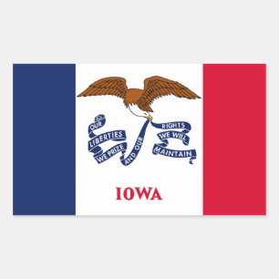 Rechthoeksticker met vlag van Iowa, VS Rechthoekige Sticker