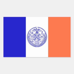 Rechthoeksticker met vlag van New York, VS Rechthoekige Sticker