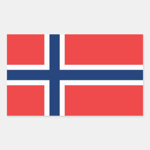 Rechthoeksticker met vlag van Noorwegen Rechthoekige Sticker