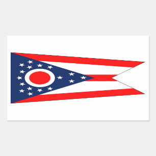 Rechthoeksticker met vlag van Ohio, VS Rechthoekige Sticker