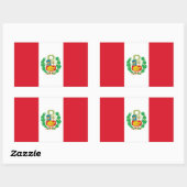 Rechthoeksticker met vlag van Peru Rechthoekige Sticker (Vel)