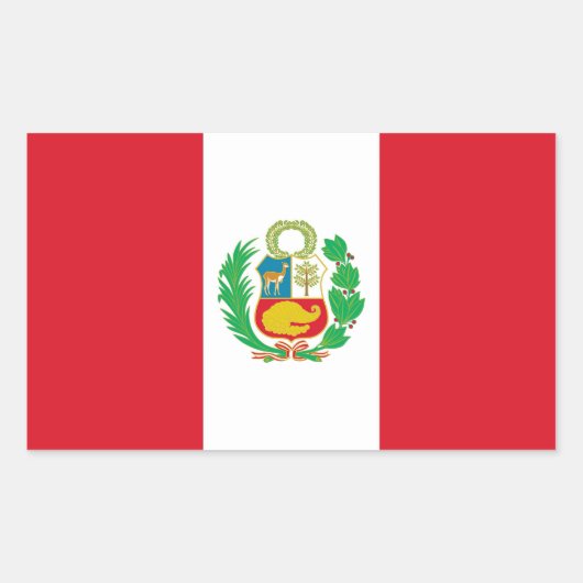 Rechthoeksticker met vlag van Peru Rechthoekige Sticker (Voorkant)