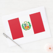 Rechthoeksticker met vlag van Peru Rechthoekige Sticker (Envelop)