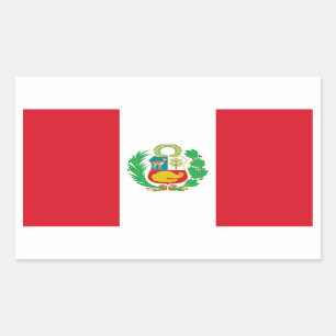 Rechthoeksticker met vlag van Peru Rechthoekige Sticker