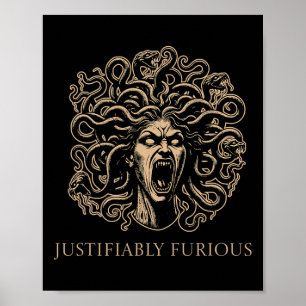 Rechtmatig Woedende Medusa Griekse Mythologie Femi Poster
