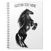 Rechtop Black Horse Notitieboek met aangepaste tek (Voorkant)