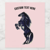 Rechtop Horse Wine Bottle Label met aangepaste tek Wijn Etiket (Enkel label)