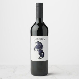 Rechtop Wild Horse Wine Label met aangepaste tekst Wijn Etiket