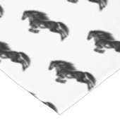 Rechtop zwart paard tafelkleed (Gekanteld)