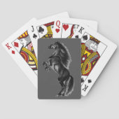Rechtop zwart wild paard speelkaarten cadeau (Achterkant)