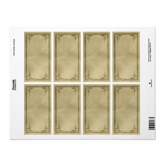 Rechtopstaande hoeken Apothecary Label (Full Sheet)