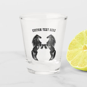 Rechtopstaande paard Shotglas met aangepaste tekst Shot Glas