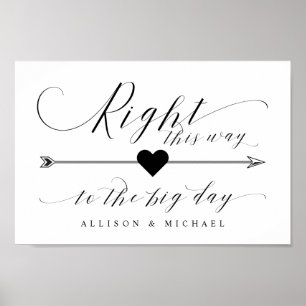 Rechts Deze kant op naar het Big Day Arrow Wedding Poster