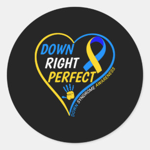 Rechts geperfectioneerd - World Down Syndroeness Ronde Sticker