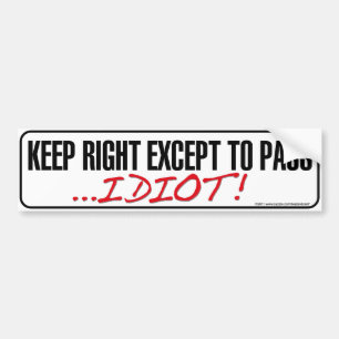 Rechts houden Behalve doorgeven van de Bumperstick Bumpersticker