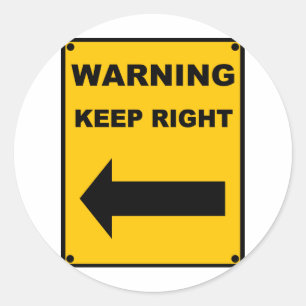 Rechts houden ronde sticker