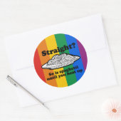 RECHTS? ZO SPAGHETTI TOT U HET OPHOORT RONDE STICKER (Envelop)