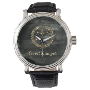 Rechtsanwalt van Aquarel Black en Gold Horloge
