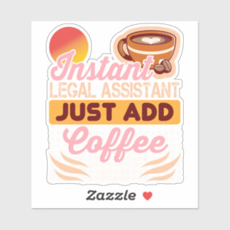 Rechtsassistent koffiesticker leuk sticker