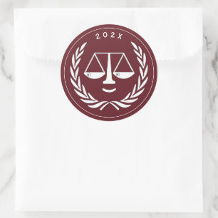 Rechtsgeleerde Rechtenstudie Afstuderen Afgestudee Ronde Sticker