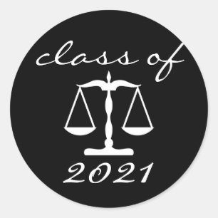 Rechtsgeleerdheid van 2021 (Black Scales of Justic Ronde Sticker