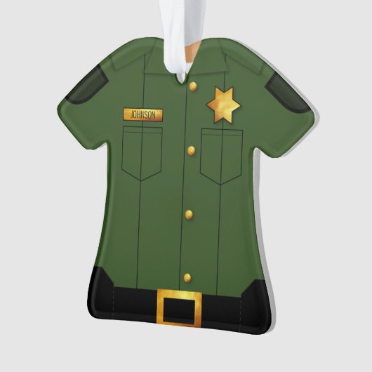 Rechtshandhaving Groen uniform beroep Ornament (voorkant)