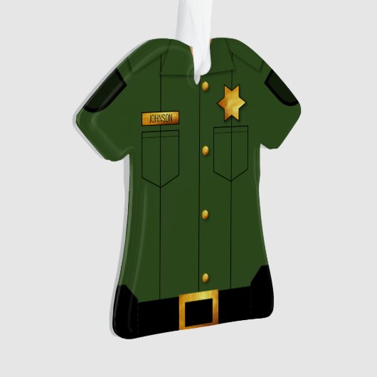Rechtshandhaving Groen uniform beroep Ornament (voorkant)