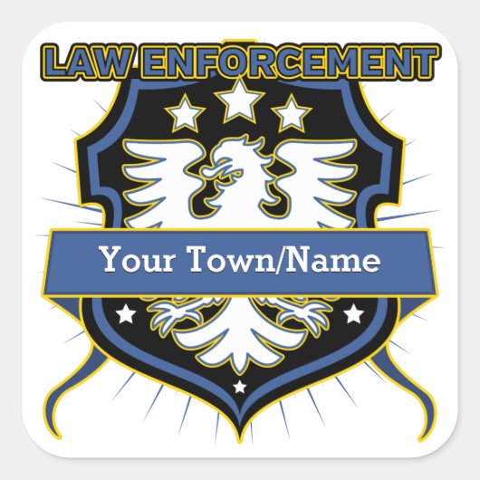 Rechtshandhaving Heraldry Crest Vierkante Sticker (Voorkant)