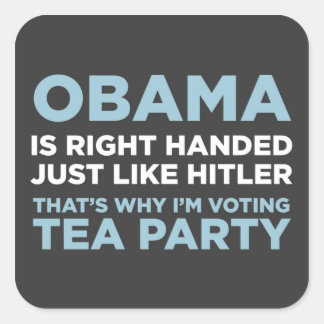 rechtshandig vierkante sticker