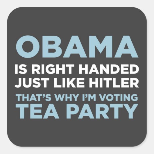 rechtshandig vierkante sticker (Voorkant)