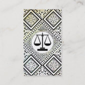 RECHTSKANTOOR, ADVOCAAT DAMASK Rood monogram Visitekaartje (Achterkant)