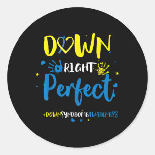 Rechtsonder Perfect - Down Syndrome Awareness Ribb Ronde Sticker